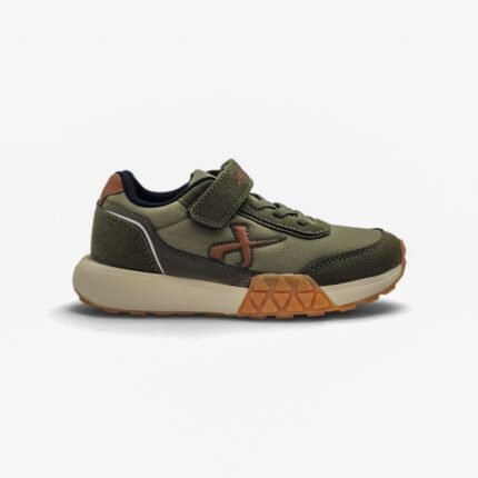 Zapatilla Jaguar 4035 deportiva verde militar para niños