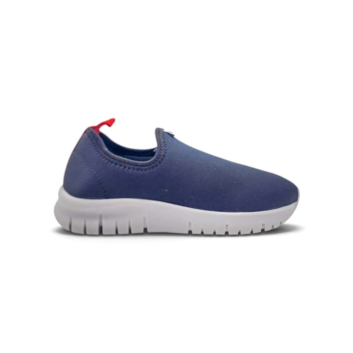 Zapatilla deportiva Kidy 445-0033 sin cordones azul marino con tirador rojo