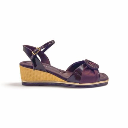 Sandalia Piccadilly 409081-1 cacao con taco chino y aplique trenzado