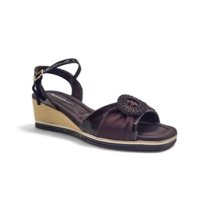 Sandalia Piccadilly 409081-1 cacao con taco chino y aplique trenzado